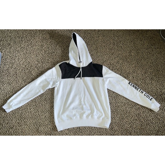 Kenneth Cole New York ‎ Men's White Gray Pullover Hoodie Size Large - Picture 1 of 11